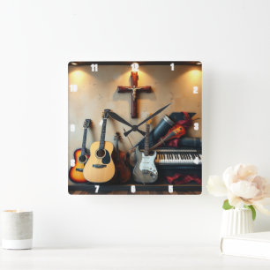 Skuggelgitarrer för Kor, musikinstrument Fyrkantig Klocka