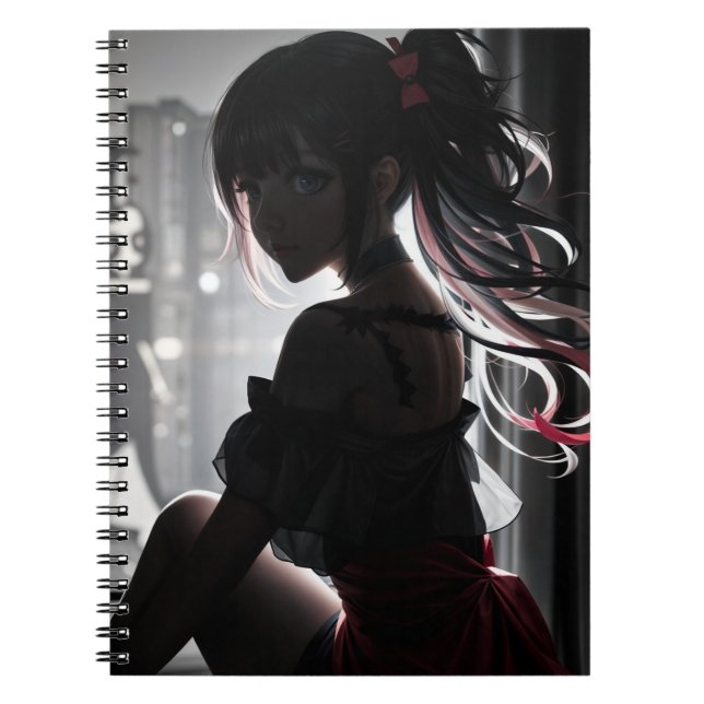 Skuggflicka Spiral bok Anteckningsbok (Framsidan)