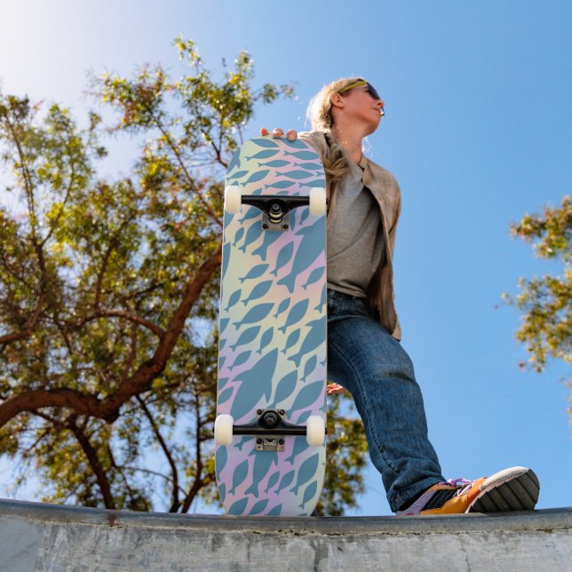Skugghajval på övertoningsgalaxen mini skateboard bräda 18,5 cm (Utomhus 1)