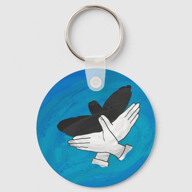 Skugghjul på blå nyckelring (Framsida)