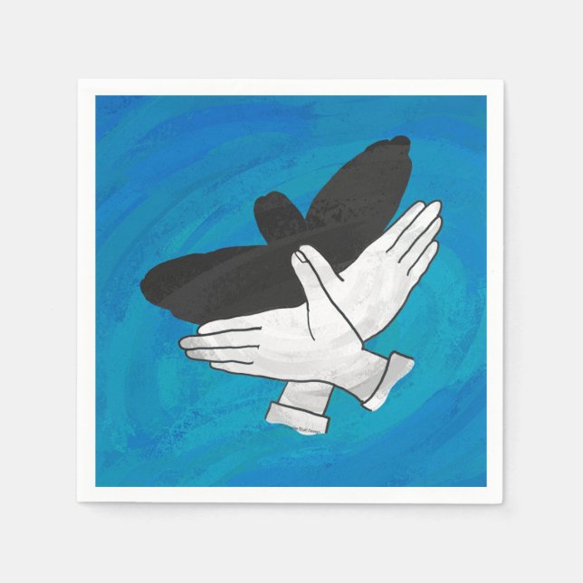 Skugghjul på blå pappersservett (Framsidan)