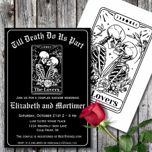Skugginbjudan till Par med gotiic Tarot Card Inbjudningar