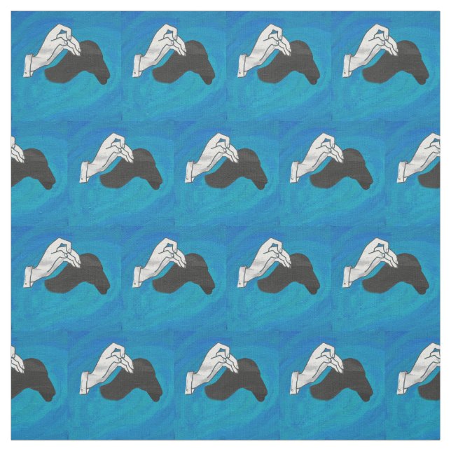 Skuggkamel på blå tyg (Provkarta)