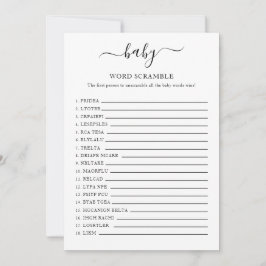 Skuggkort för babyskor Ord Inbjudningar