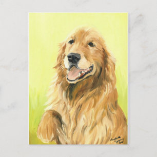 Skuggkort för Hund av Golden Retriever Vykort