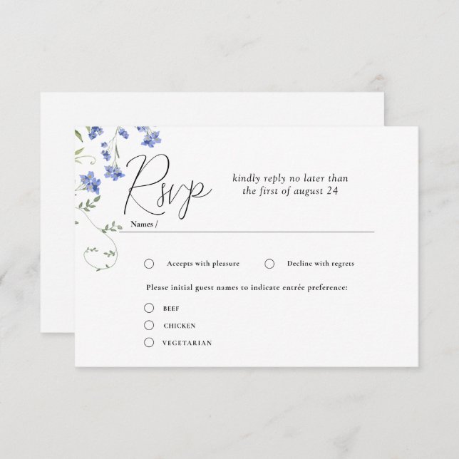 Skuggkort för målarter för sjöfärger, Bröllop OSA Tilläggskort (Fram/baksida)