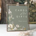 Skuggkort och gåvor av vismisk Wildblomma Poster<br><div class="desc">Det här Whimsical Wildbloms Meadow Sage Card och presenter poster är perfekt för din enkla, elegant boho bröllop. Den moderna ortodoxa grey som åtföljs av de minimalistiska vildblommorna med vattenfärg kommer att bidra till att ge liv åt din vision! Den här utformningen av blommor från söt guld, vidrör av grönt...</div>