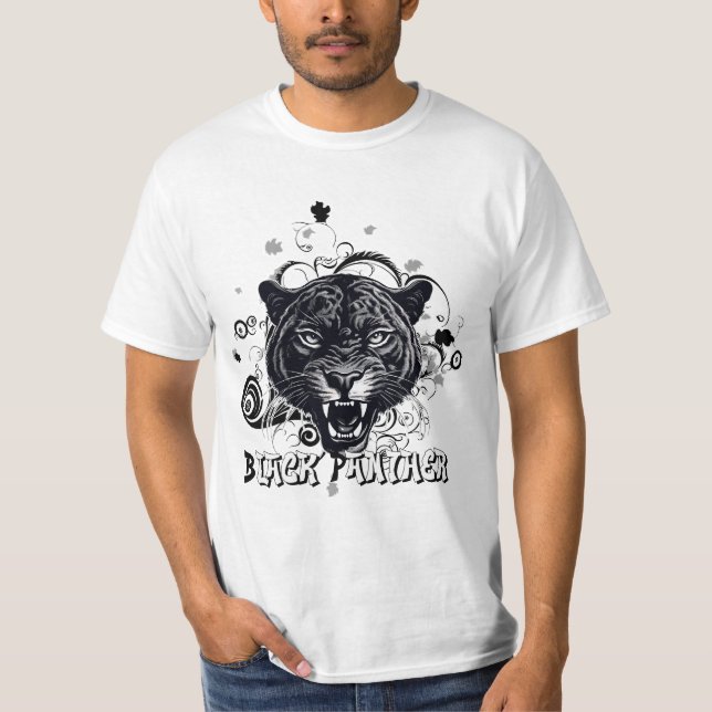 SkuggMajestät: Impessivt Black Panther T Shirt (Framsida)
