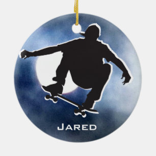Skuggmarkerad skateboarding Ornament