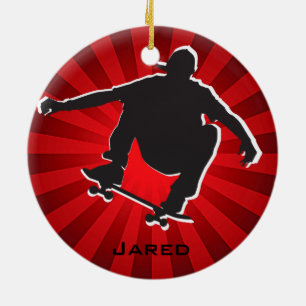 Skuggmarkerad skateboarding Ornament