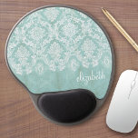 Skuggmönster för isblå Vintage med grungy Avslutar Gel Musmatta<br><div class="desc">En vintage mönster med en rityta och snöre. Titta noga på blommorna och löven.Ett trendig med jewelton färg och elegans. Objekt är enklare att anpassa när du ersätter all text och alla foton först. Om teckningen fortfarande behöver justeras klickar du på knappen Anpassa den här. Detta kommer att föra dig...</div>