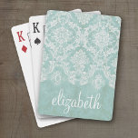 Skuggmönster för isblå Vintage med grungy Avslutar Spel Kort<br><div class="desc">En vintage mönster med trendig som är utformad med färg och elegans i juvelton. Objekt är enklare att anpassa när du ersätter all text och alla foton först. Om teckningen fortfarande behöver justeras klickar du på knappen Anpassa den här. Detta kommer att föra dig till ett designområde där du kan...</div>