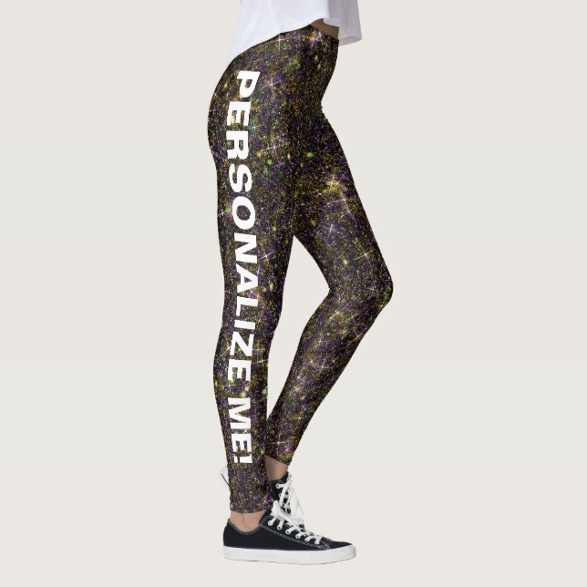 Skuggning av Cavern Brown Jewel Glitter ANPASSNING Leggings (Höger)