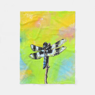 Skuggning av Dragonfly-målning Fleecefilt