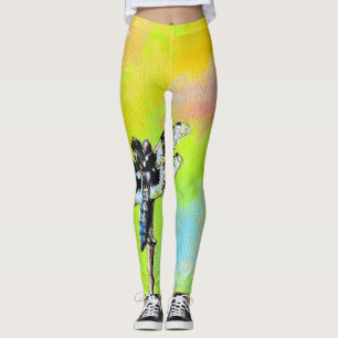 Skuggning av Dragonfly-målning Leggings