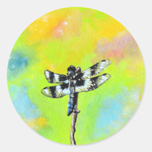 Skuggning av Dragonfly-målning Runt Klistermärke
