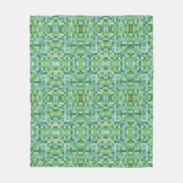 Skuggning av Grönt Checkered Fleece Blanket