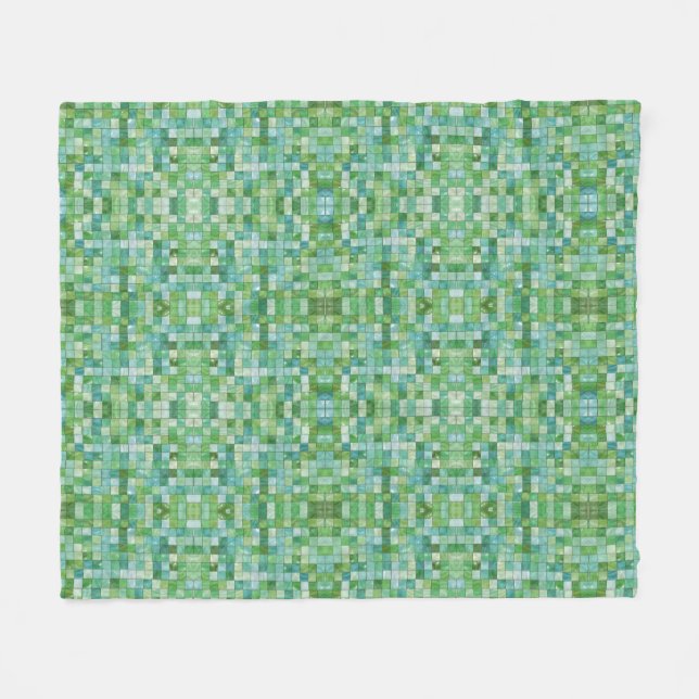 Skuggning av Grönt Checkered Fleece Blanket (Framsidan (Horisontell))