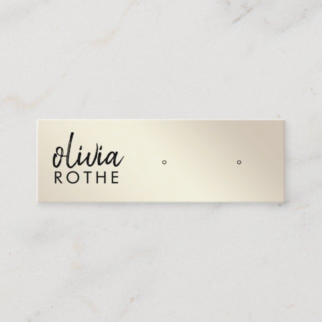 Skuggning av Guld-övertoningsstud i skript Mini Visitkort (Framsida)