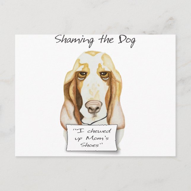 Skuggning av Hund Basset Hound Vykort (Framsida)