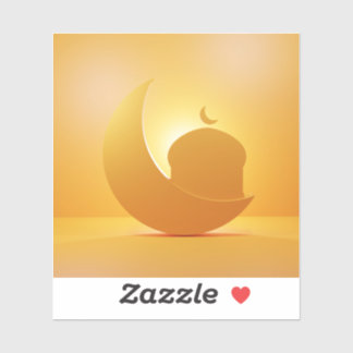 Skuggning av måne och mosque ornament klistermärken