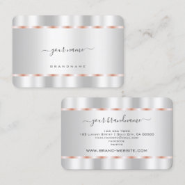 Skuggning av Silver Glamous Ro Guld Linjer Modisk Visitkort