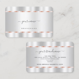 Skuggning av Silver Glamous Ro Guld Linjer Modisk Visitkort