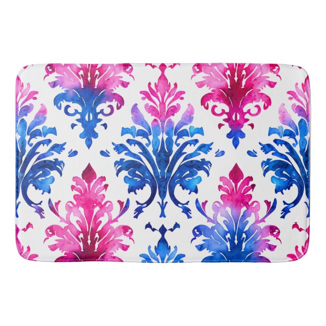 Skuggningsmönster för elegantens Rosa Blommigt  Badrumsmatta (Framsidan)