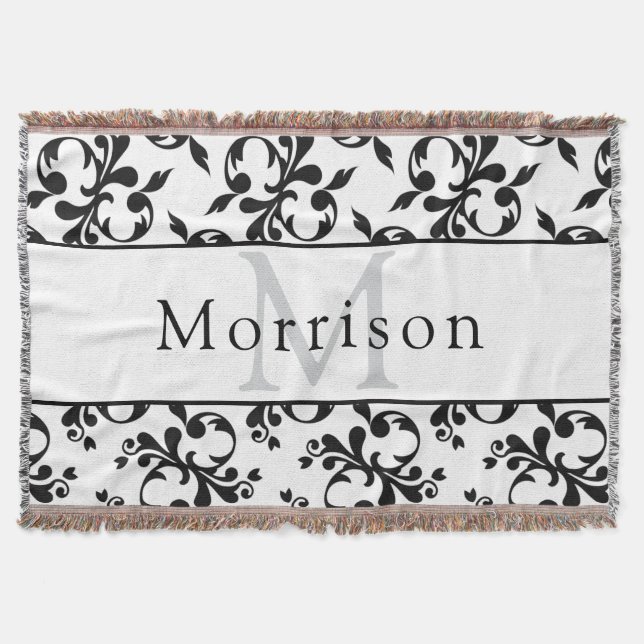 Skuggningsmönster för svart och vit Fransk i elega Filt (Framsidan)