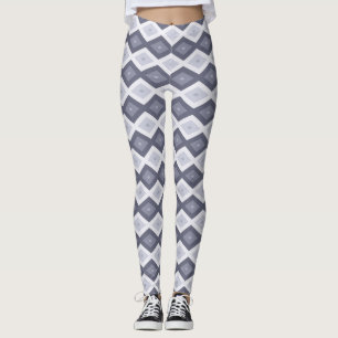 Skuggor av blått grått diamant mönster leggings