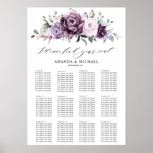 Skuggor av dammsuga Lila Blooms-gästdiagram Poster