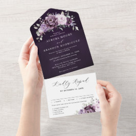 Skuggor av Dusty Lila Blooms Moody Blommigten Bröl