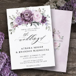 Skuggor av Dusty Lila Blooms Moody Blommigten Bröl Inbjudningar<br><div class="desc">Eleganten och den moderna blommigtens inbjudan till midsommarbröllop innehåller en bukett av rosor-peonier med vattenfärg i nyanser av lila plum, dammig ro, dammig rosa, mauve, sage med lush grönt botaniska löv och eukalyptus. Hitta fler matchande utformningar och variationer från min "blissweddingpaperie"-butik. Och kontakta mig gärna för ytterligare anpassning eller matchning...</div>