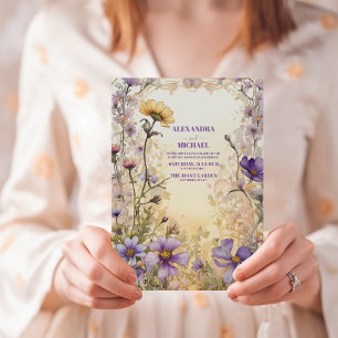 Skuggor av Dusty Lila Blooms Moody Blommigten Bröl Inbjudningar