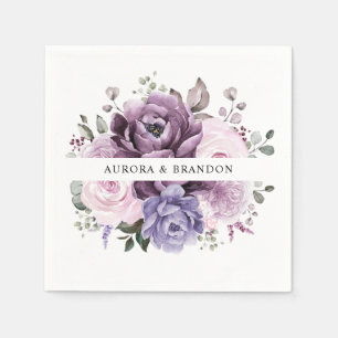 Skuggor av Dusty Lila Blooms Moody Blommigten Bröl Pappersservett