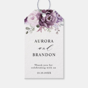 Skuggor av Dusty Lila Blooms Moody Blommigten Bröl Presentetikett