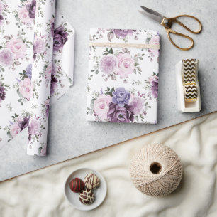 Skuggor av Dusty Lila Blooms Moody Blommigten Bröl Presentpapper