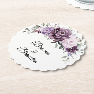 Skuggor av Dusty Lila Blooms Moody Blommigten Bröl Underlägg Papper