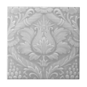 Skuggor av Grått Faux Relief Repro Victorian Kakelplatta