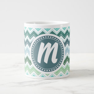 Skuggor av Gröntens Elegant Chevron Mönster Jumbo Mugg