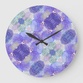 Skuggor av Lavender och Grönt Abstrakt Flowers Stor Klocka