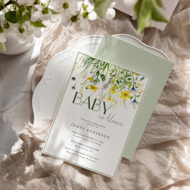 Skuggor Baby i babyskal för blommor Inbjudningar (Skapare uppladdad)