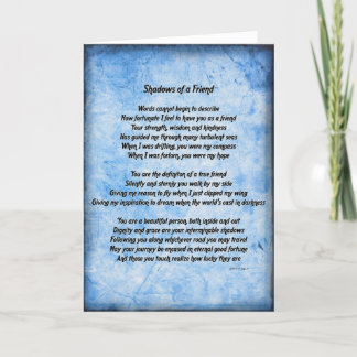 Skuggor för ett vänskapskort (blått) kort