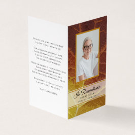 Skuggor för minnesbön för hösten visitkort