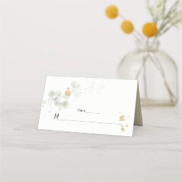 Skuggor Grönt och Guld botaniska platskort Placeringskort