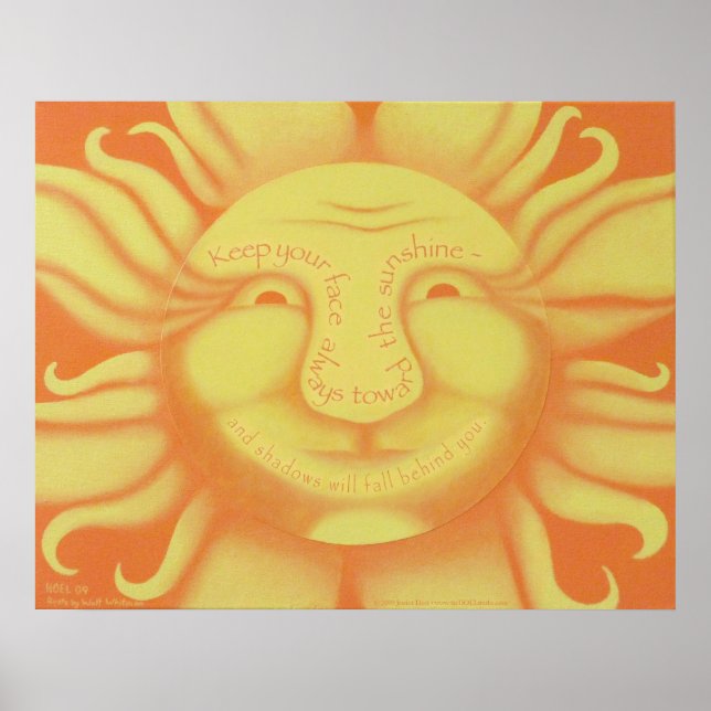 Skuggor hamnar bakom utskriften poster (Framsidan)