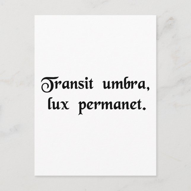 Skuggor, ljus kvarstår. vykort (Framsida)