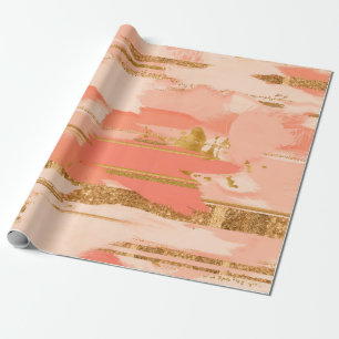 Skuggor med persiko- och guld-linjer presentpapper