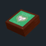 Skuggpresentationsruta för fotofrus för Jade 12:e  Smyckeskrin<br><div class="desc">Graphic jade pärlor hjärteffekt bevarar Trinket presentbox. Perfekt för att visa upp en speciell gåva från extra till din fru på en speciell 12:e-jade-bröllop-årsdag eller vid andra särskilda tillfällen. Anpassningsbar med ditt eget foto ord och eget data. Designad av Sarah Trett för www.mylittleeden.com</div>