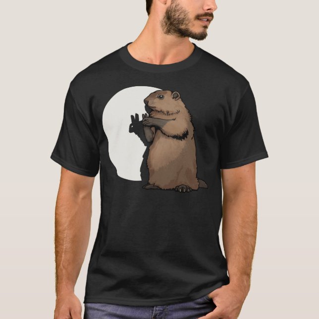 Skuggpuppet Funny Gift på Groundhog Day T Shirt (Framsida)
